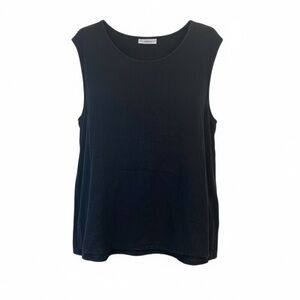 bryn Walker 100% linen, black sleeveless top, loose fitting